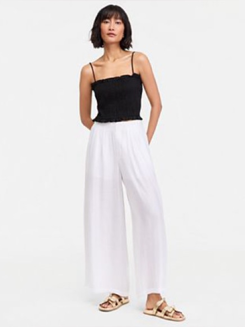 ON 34th | cotton gauze wide leg pant | size smal